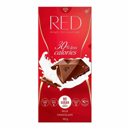 Czekolada Mleczna Bez Dodatku Cukru 100 g - RED
