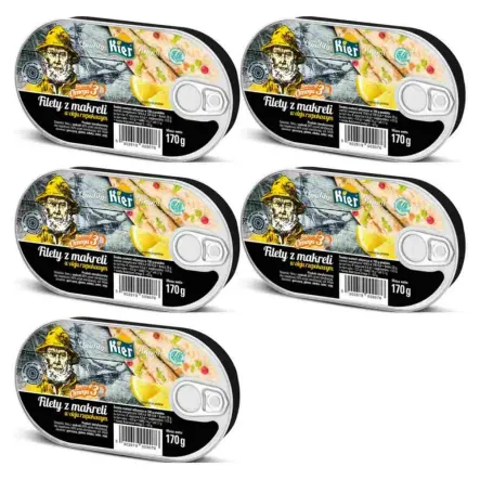 5 x Filety z Makreli w Oleju Rzepakowym 170 g - Kier