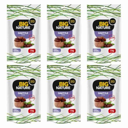 Zestaw 6 x Daktyle Suszone Naturalne bez Pestek 1 kg -  Big Nature 
