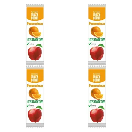 4 x Przekąska Jabłko and  Pomarańcza Bez Dodatku Cukru 16 g - Porcja Dobra