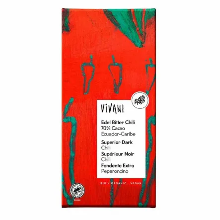 Czekolada Gorzka z Chili Bio 100 g - Vivani