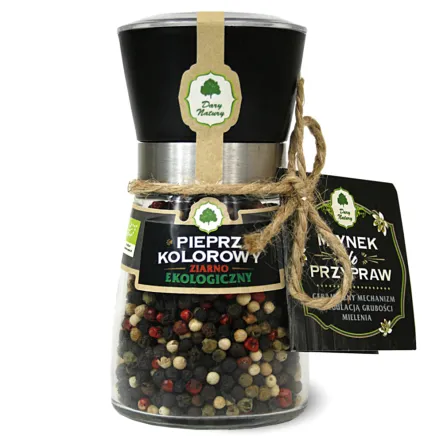 Eko Pieprz Kolorowy Ziarno Młynek 80 g - Dary Natury