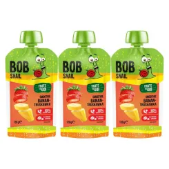 3 x Smoothie Bananowo-Truskawkowe Bez Dodatku Cukru 120 ml - Bob Snail