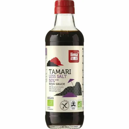 Sos Sojowy Tamari 50% Mniej Soli Bezglutenowy Bio 250 ml - Lima