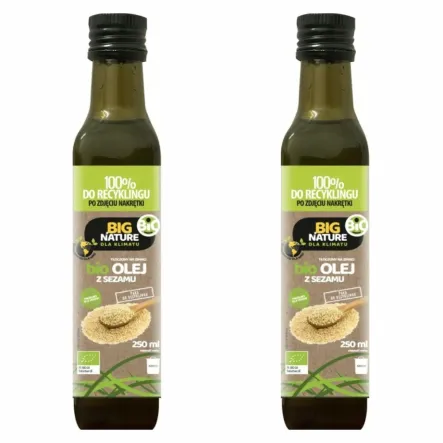 2 x Olej Sezamowy Tłoczony Na Zimno BIO 250 ml - Big Nature