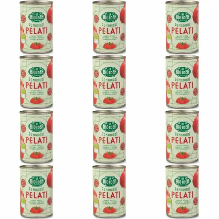 12 x Pomidory Pelati Bez Skóry w Puszce Bio 400 g (240 g)  - La Bio Idea