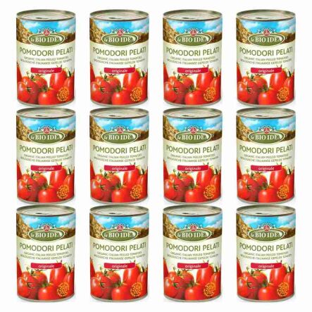 12 x Pomidory Pelati Bez Skóry w Puszce Bio 400 g (240 g)  - La Bio Idea