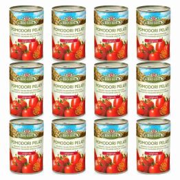 12 x Pomidory Pelati Bez Skóry w Puszce Bio 400 g (240 g)  - La Bio Idea