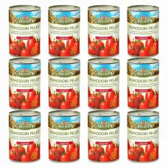 12 x Pomidory Pelati Bez Skóry w Puszce Bio 400 g (240 g)  - La Bio Idea