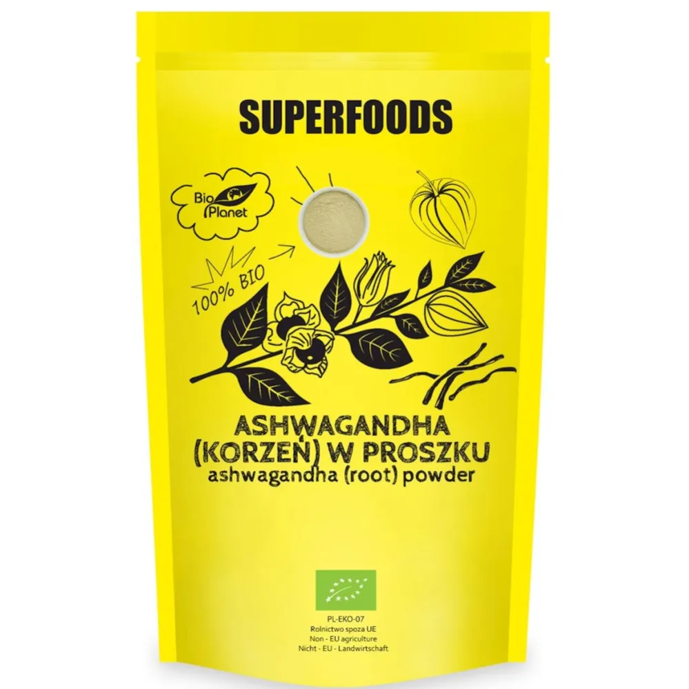 Ashwagandha Korzeń W Proszku Bio 150 G - Bio Planet M.