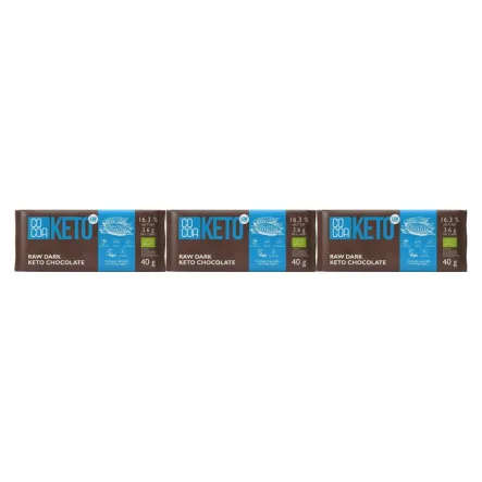 3 x Czekolada Keto z Olejem MCT B/C Bio 40 g - Cocoa