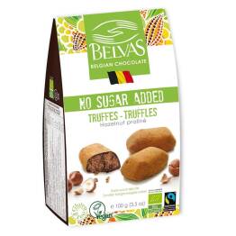 Belgijskie Czekoladki Truffle z Orzechami Laskowymi Bezglutenowe Bez Dodatku Cukrów Bio 100 g - Belvas