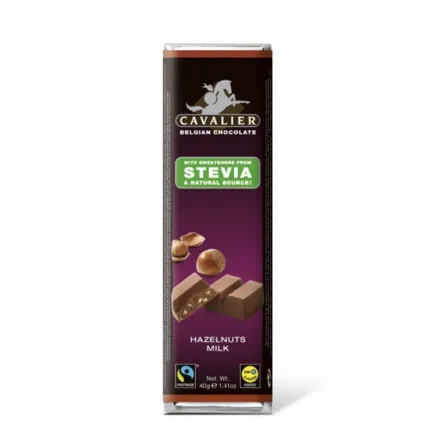 Baton z mlecznej czekolady z orzechami laskowymi słodzony Glikozydami Stewiolowymi Przecena Krótka Data Minimalnej Trwałości