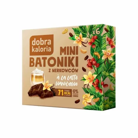 Mini Batoniki z Nerkowców a la Latte Waniliowe 102 g (6x 17 g) - Dobra Kaloria