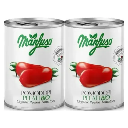 2 x Pomidory Bez Skórki Bio 400 g - Manfuso