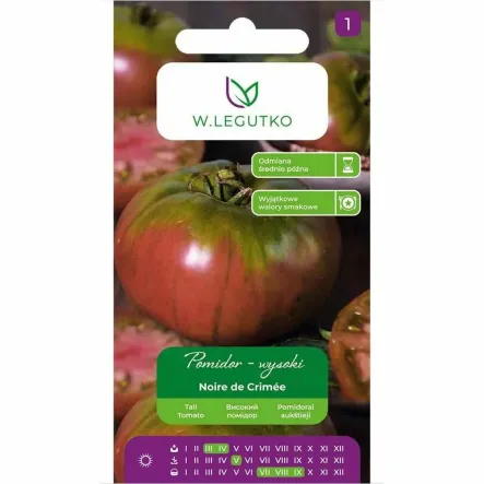 Pomidor Gruntowy Wysoki Noire de Crimée Nasiona 0,1 g - Legutko