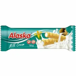 Rurki Kukurydziane z Kremem Mlecznym Bezglutenowe 18 g - Alaska