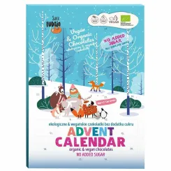 Kalendarz Adwentowy z Czekoladkami Bez Dodatku Cukru BIO 100 g - Super Fudgio