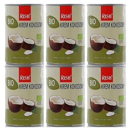 6 x Krem Kokosowy 17% Tłuszczu Bio 400 ml - Rish
