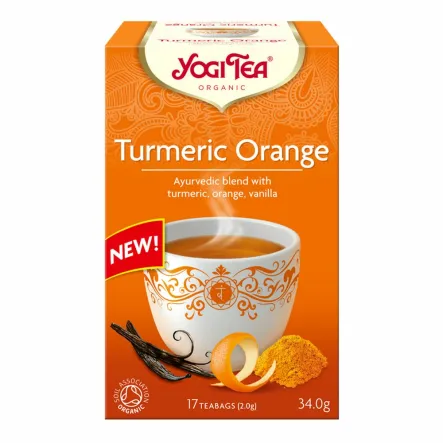 Herbatka Kurkuma Pomarańcza Bio (17x 2 g) 34 g -  Yogi Tea