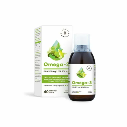 Omega-3 370 DHA 700 EPA Płyn 200 ml Aura Herbals