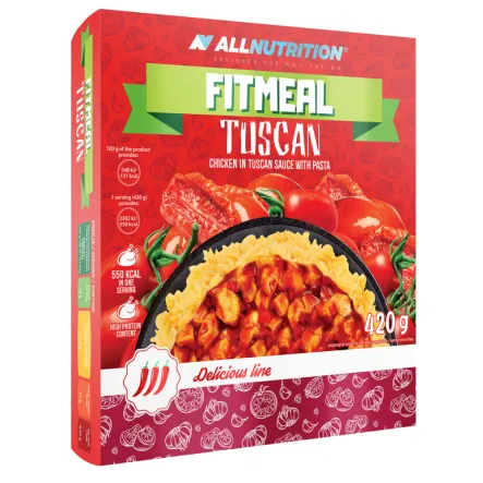 Fitmeal Toscan Kurczak w Sosie Toskańskim z Makaronem 420 g Allnutrition - Przecena Krótka Data Minimalnej Trwałości