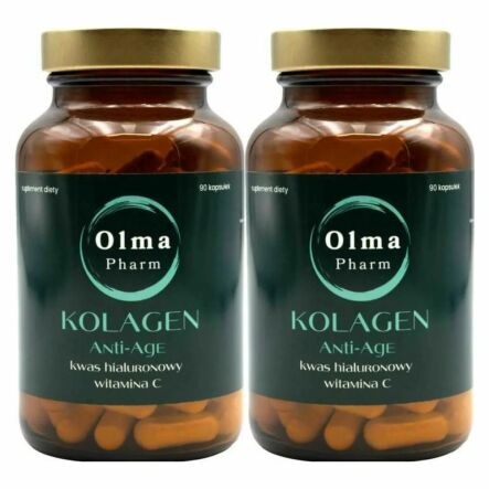 2 x KOLAGEN ANTI-AGE Kwas Hialuronowy Witamina C 90 Kapsułek - Olma Pharm