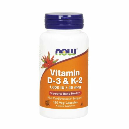 Witamina D3 K2 1000 IU 45 mcg 120  Kapsułek Now