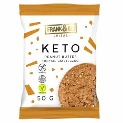 KETO Miękkie Ciastko Masło Orzechowe Bezglutenowe 50 g - Frank and Oli