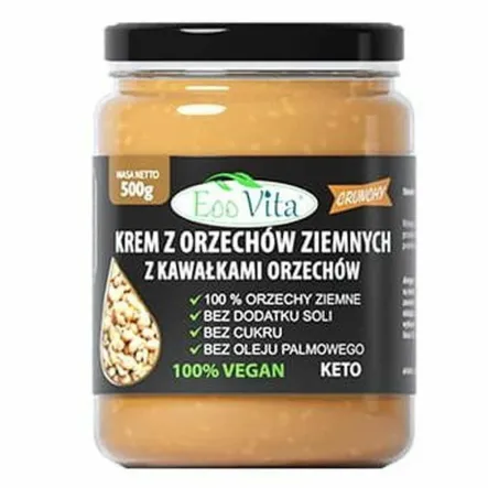 Krem z Orzechów Ziemnych z Kawałkami Orzechów 100% 500 g - EOOVITA