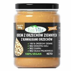 Krem z Orzechów Ziemnych z Kawałkami Orzechów 100% 500 g - EOOVITA- Krem Orzechowy Masło Orzechowe