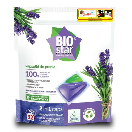 Ekologiczne Kapsułki do Prania 2w1 32 Sztuki - Bio Star