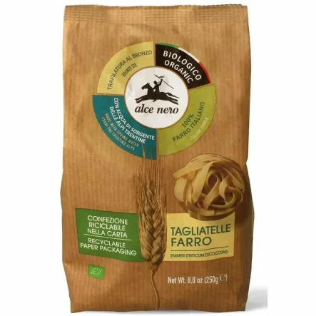 Makaron z Płaskurki Gniazda Tagliatelle Bio 250 g - Alce Nero