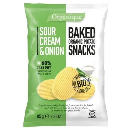 Chipsy Ziemniaczane o Smaku Śmietankowo-Cebulowym Bio 85 g McLloyd's