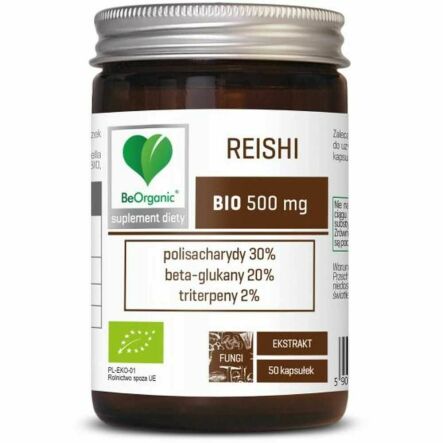 Reishi Bio 500 mg 50 Kapsułek - BeOrganic