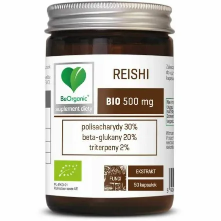 Reishi Bio 500 mg 50 Kapsułek - BeOrganic