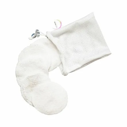 Wielorazowe Płatki Kosmetyczne Białe Bawełna Frota 5 sztuk + Woreczek Soft Moon - Wyprzedaż