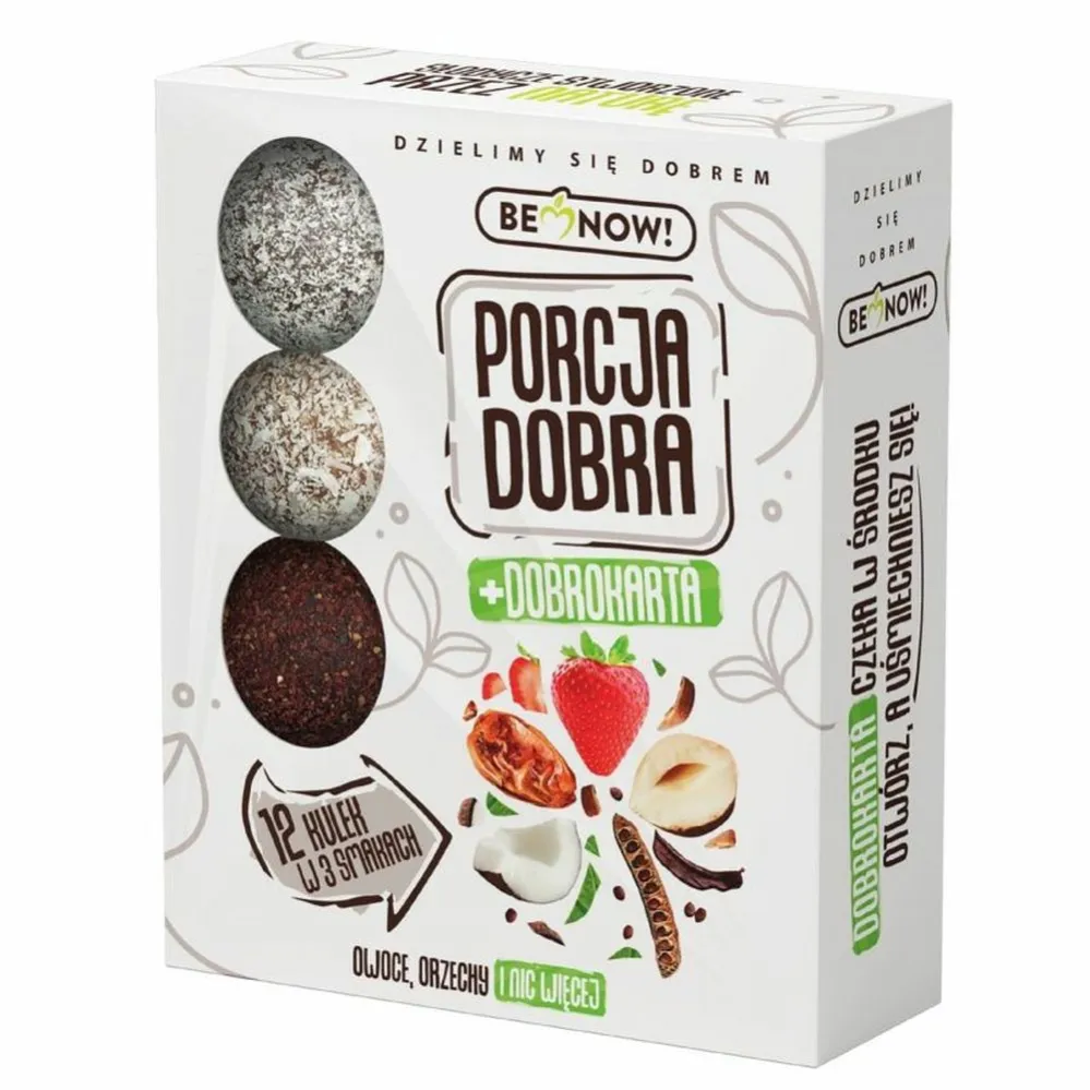 Kulki Owocowo - Orzechowe w 3 Smakach 144 g (12 Sztuk) - Porcja Dobra