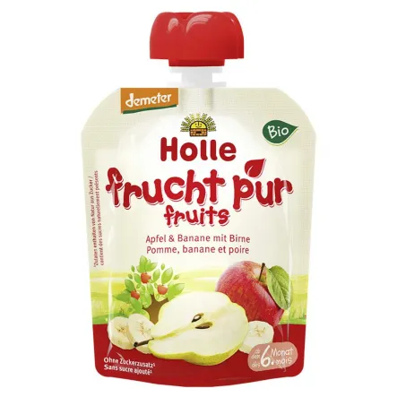 Przetarte Owoce Jabłko Banan Gruszka Bio 90 G  Holle - Wyprzedaż