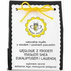 Mydło Węglowe z Miodem i Woskiem Pszczelim 100 g - Miodowa Mydlarnia