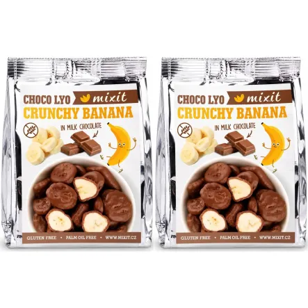 2 x Chrupiące Banany w Czekoladzie Mlecznej do Kieszeni 70 g - Mixit