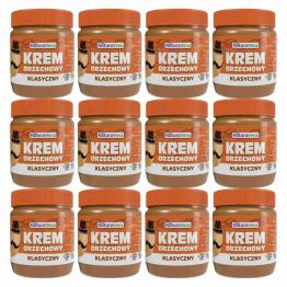12 x Krem Orzechowy Klasyczny 100% Bez Dodatku Soli i Cukru 340 g - NaturAvena