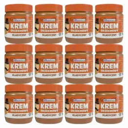 12 x Krem Orzechowy Klasyczny 100% Bez Dodatku Soli i Cukru 340 g - NaturAvena