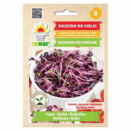 Nasiona na Kiełki Rzodkiewka Red Hurricane 10 g - Toraf