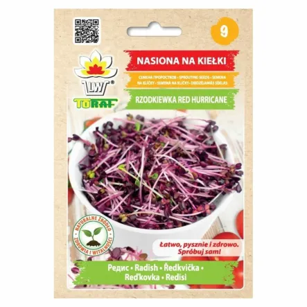 Nasiona na Kiełki Rzodkiewka Red Hurricane 10 g - Toraf