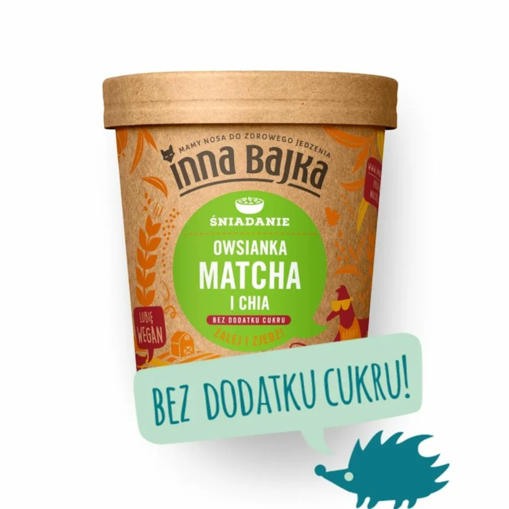 Owsianka Matcha-Chia 70 g - Inna Bajka- Przecena Krótka Data Minimalnej Trwałości