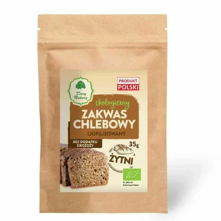 Liofilizowany Zakwas Chlebowy Żytni EKO 35 g - Dary Natury