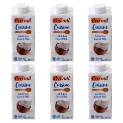 6 x Mleczko Kokosowe Bio 60% 200 ml UHT Ecomil