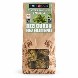 Ciastka Owsiane z Matchą Bez Dodatku Cukru 150 g - Pure&Good
