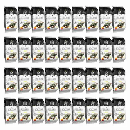 36 x Chipsy Nori Prażone Glony Przekąska Classic 4,5 g - Sen Soy